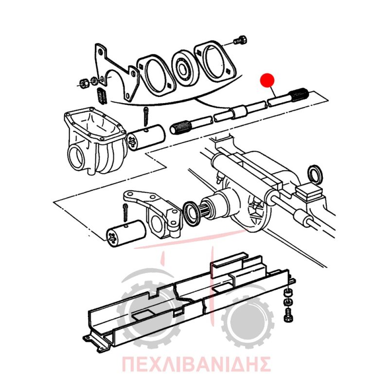 Άξονας μεσαίας τριβής Massey Ferguson 3680