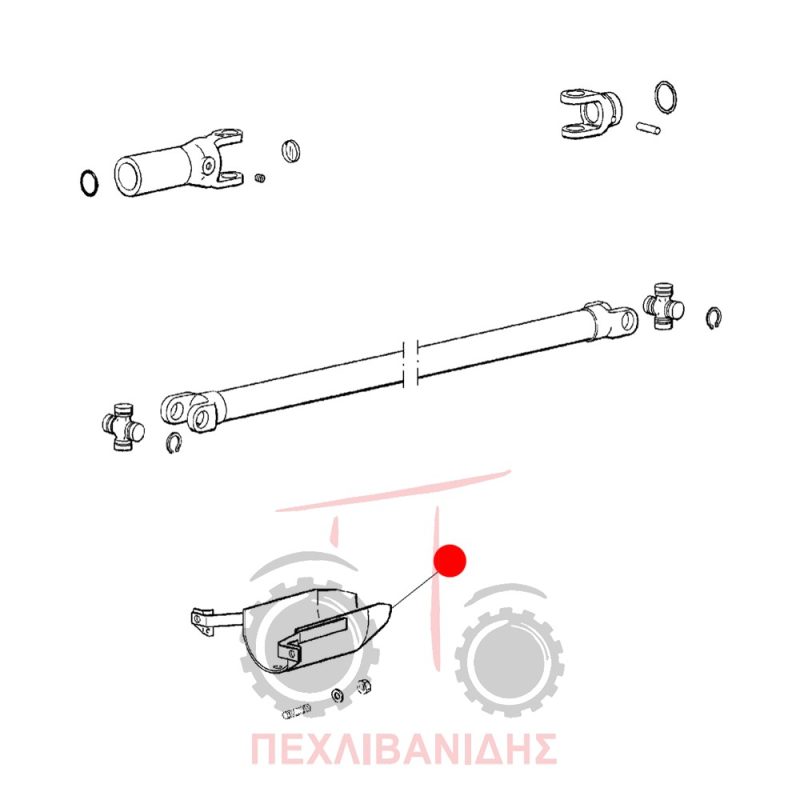 Κάλυμμα μπροστά σταυρού μεσαίας τριβής Massey Ferguson 3300-3400