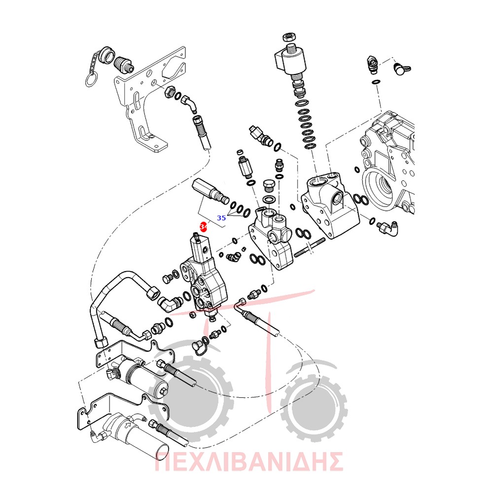 Βλβίδα ρύθμισης υδραυλικού Massey Ferguson 5400-6280-6290-6400-7400
