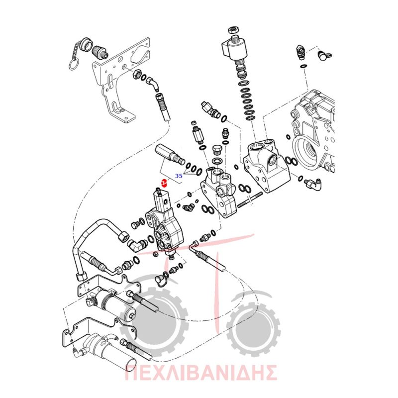 Βλβίδα ρύθμισης υδραυλικού Massey Ferguson 5400-6280-6290-6400-7400