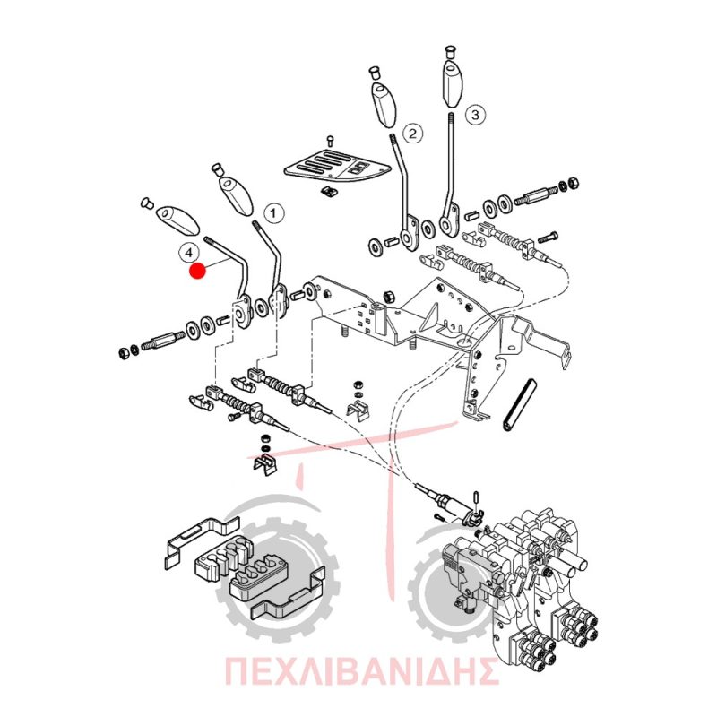 Λεβιές 4ου χειριστηρίου Massey Ferguson 5400