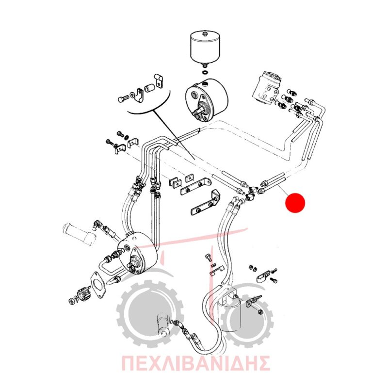 Σωλήνας υδραυλικού τιμονιού Massey Ferguson 230-240-243-253-263 Σωλήνας υδραυλικού τιμονιού Massey Ferguson 230-240-243-253-263