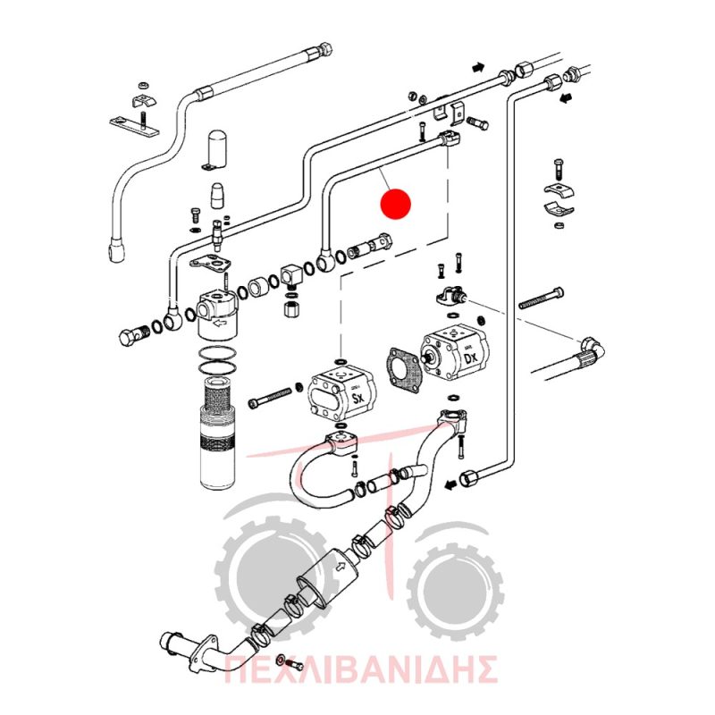 Σωλήνας υδραυλικού τιμονιού Massey Ferguson 3300-3400 Σωλήνας υδραυλικού τιμονιού Massey Ferguson 3300-3400