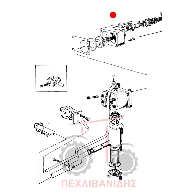 Μαντεμένια βάση αντλίας υδραυλικού Massey Ferguson 174-274 Μαντεμένια βάση αντλίας υδραυλικού Massey Ferguson 174-274