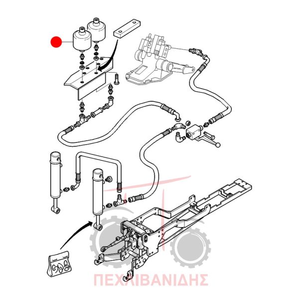 Μπουκάλα αζώτου μπροστά υδραυλικών Massey Ferguson 6200-6400-7400-8200