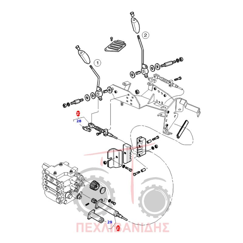 Ντίζα χειριστηρίου σβάρνας Massey Ferguson 6260-6270-6280-6290