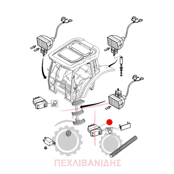 Πάνω διακόπτης προβολέων Massey Ferguson 8200