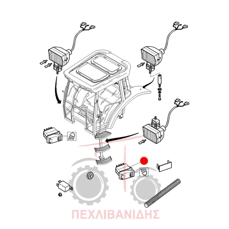 Πάνω διακόπτης προβολέων Massey Ferguson 8200