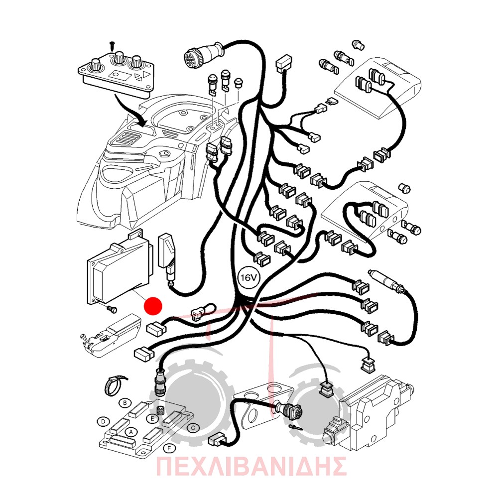Υπολογιστής υδραυλικού μέσα καμπίνας Massey Ferguson 6200-8200