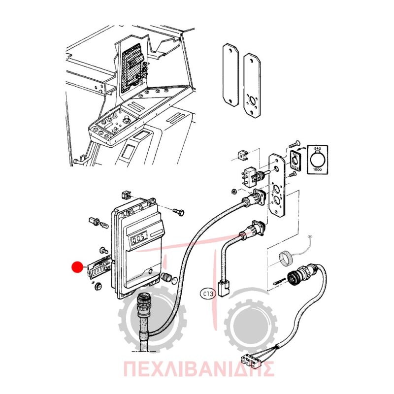 Πλακέτα οθόνης δεξιάς κολώνας Massey Ferguson 3000-3100-3600 Πλακέτα οθόνης δεξιάς κολώνας Massey Ferguson 3000-3100-3600