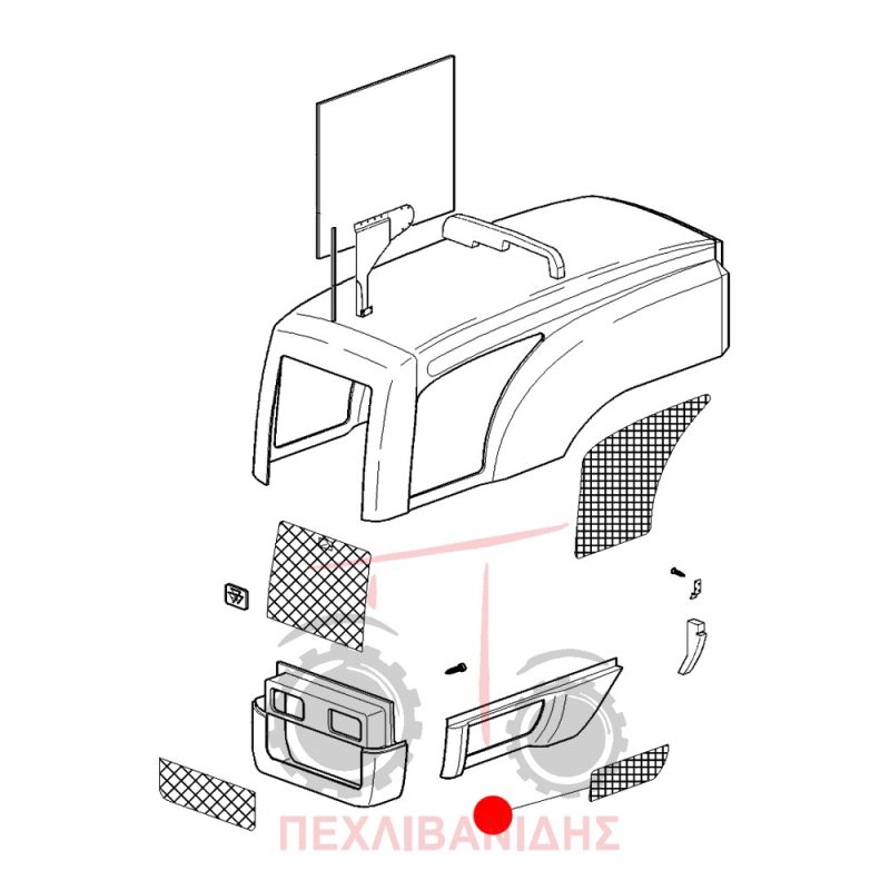 Πλαϊνή αριστερή σίτα καπάκι καπό Massey Ferguson 3300-3400