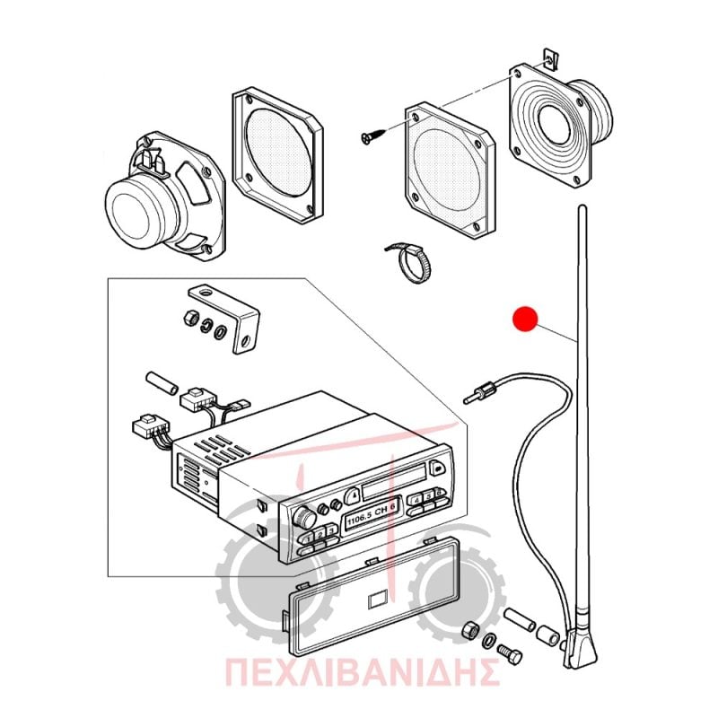 Κεραία ραδιοφώνου Massey Ferguson 362-399-4200-4300