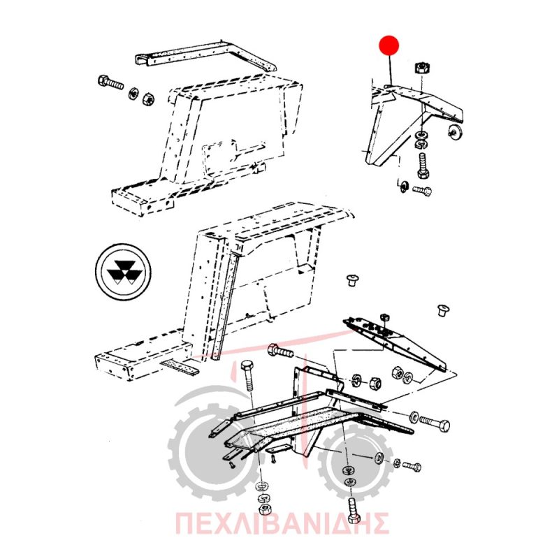 Πίσω δεξιά πλαστική προέκταση φτερού Massey Ferguson 1014-387-397