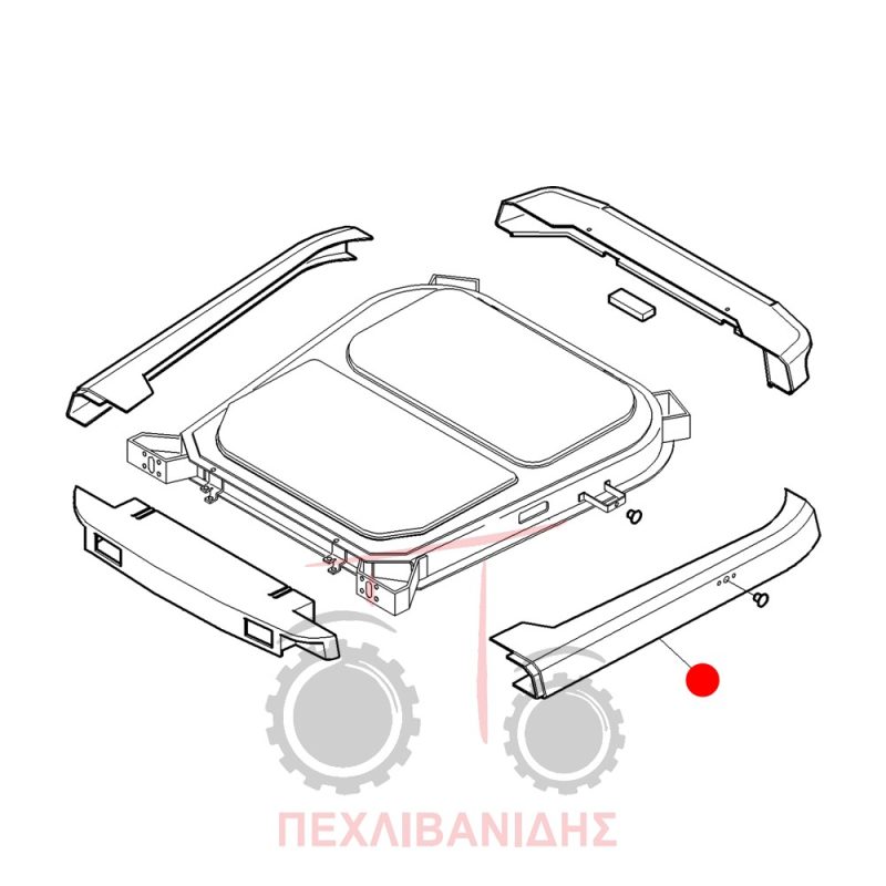 Αριστερό πλαστικό οροφής καμπίνας Massey ferguson 4200 Αριστερό πλαστικό οροφής καμπίνας Massey ferguson 4200