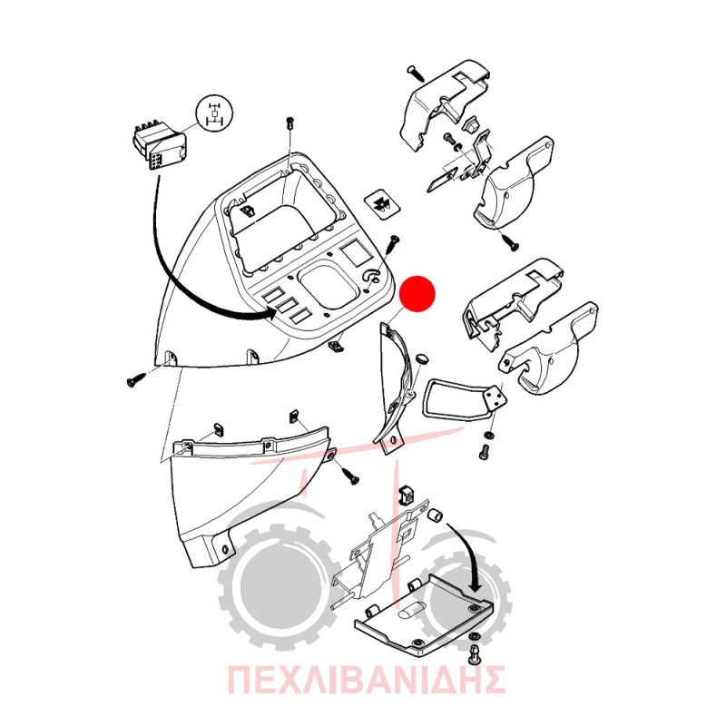 Δεξί πλαστικό καπάκι ταμπλό Massey Ferguson 4225-4235-4245-4265