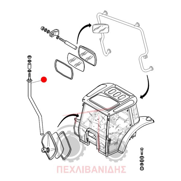 Εσωτερικό μπράτσο καθρέφτη καμπίνας Massey Ferguson 5400-5600-5700