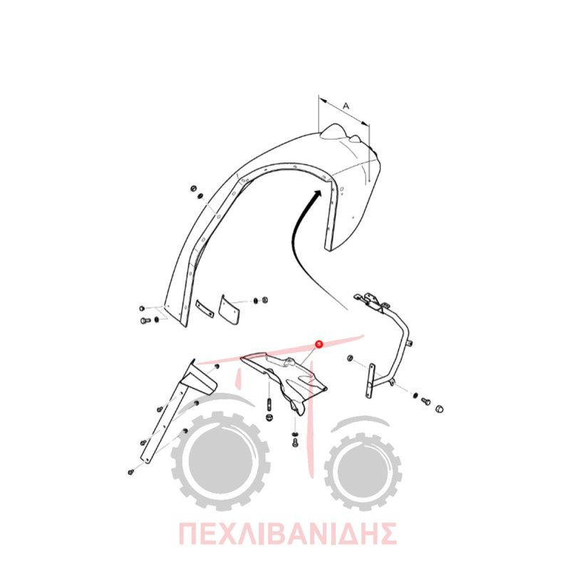 Πίσω δεξί πλαστικό φτερό Massey Ferguson 5400-5700-6600-7600 Πίσω δεξί πλαστικό φτερό Massey Ferguson 5400-5700-6600-7600
