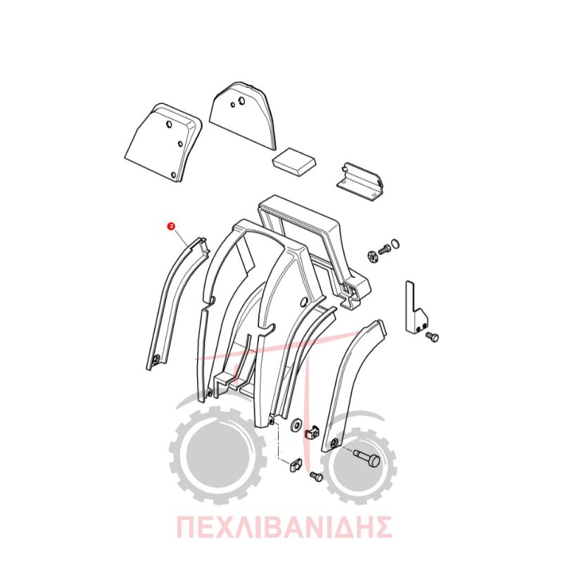 Δεξί πλαϊνό πλαστικό ταμπλό Massey Ferguson 5460-6280-8280