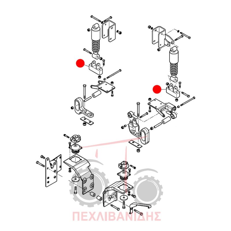 Κάτω βάση αμορτισέρ καμπίνας Massey Ferguson 5475-5480