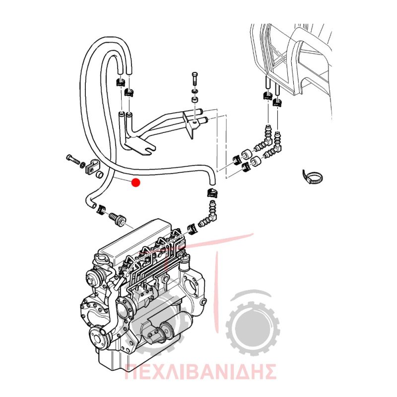 Κολάρο καλοριφέρ ζεστού Massey Ferguson 4225-4245-4345-4355 Κολάρο καλοριφέρ ζεστού Massey Ferguson 4225-4245-4345-4355