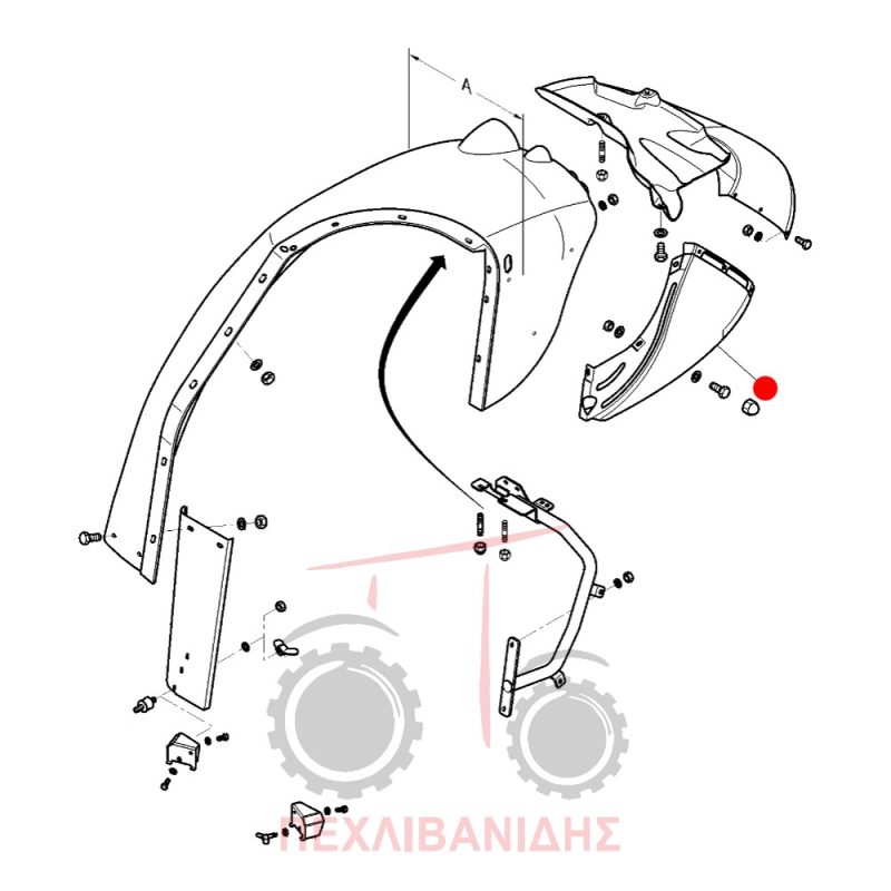 Πίσω αριστερή εσωτερική προέκταση φτερού Massey Ferguson 5400-5700-6400-6700