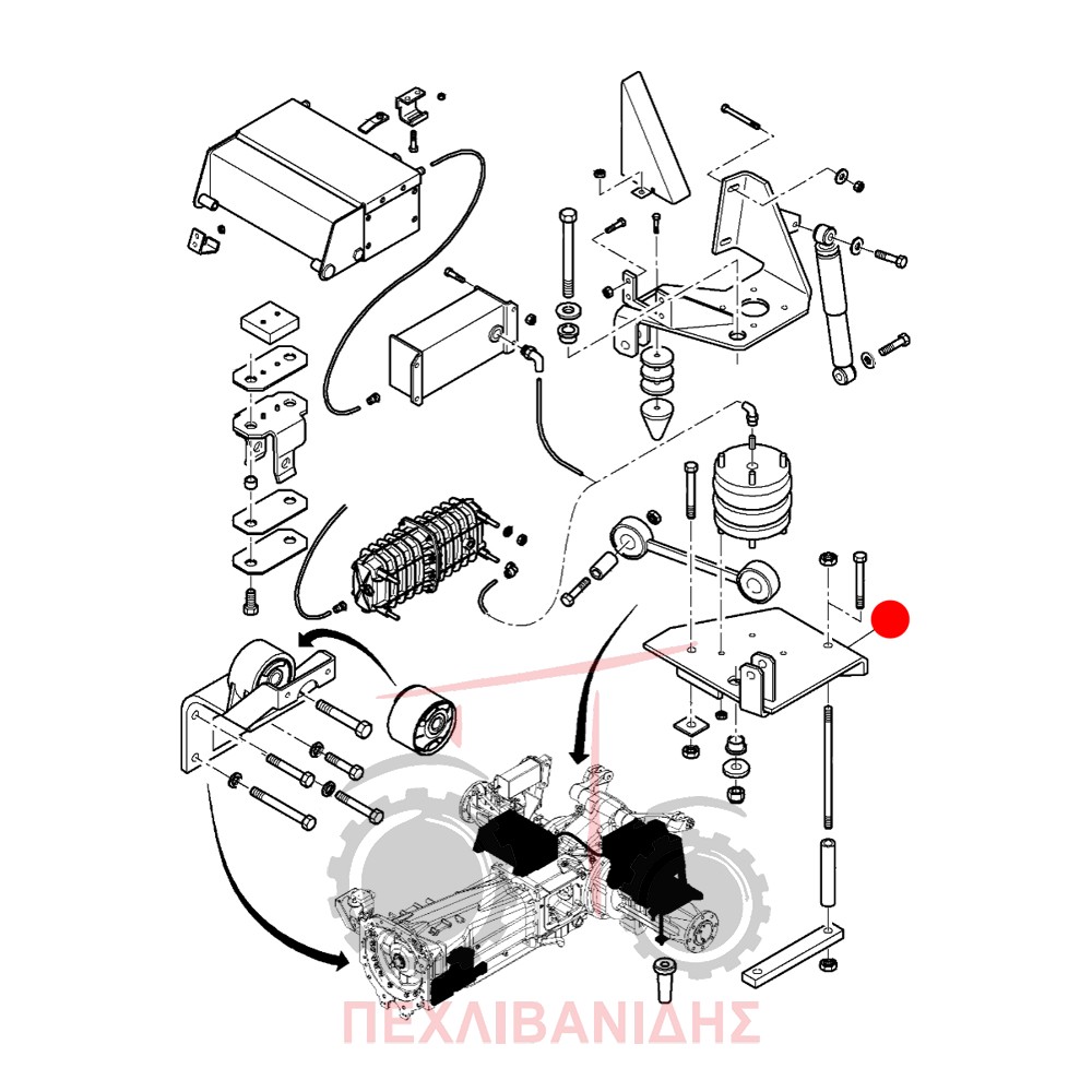 Βάση καμπίνας αριστερού πιάτου Massey Ferguson 6475-6480