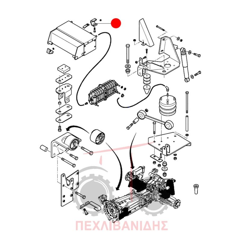 Λαμάκι βάσης κουτιού κομπρεσέρ ανάρτησης Massey Ferguson 6400-7400-8400 Λαμάκι βάσης κουτιού κομπρεσέρ ανάρτησης Massey Ferguson 6400-7400-8400