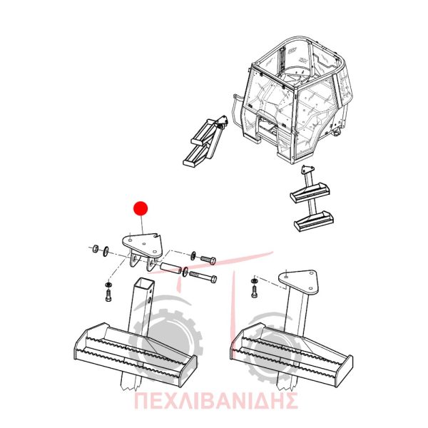 Δεξιά τρίγωνη βάση σκαλοπατιού Massey Ferguson 5400-6400