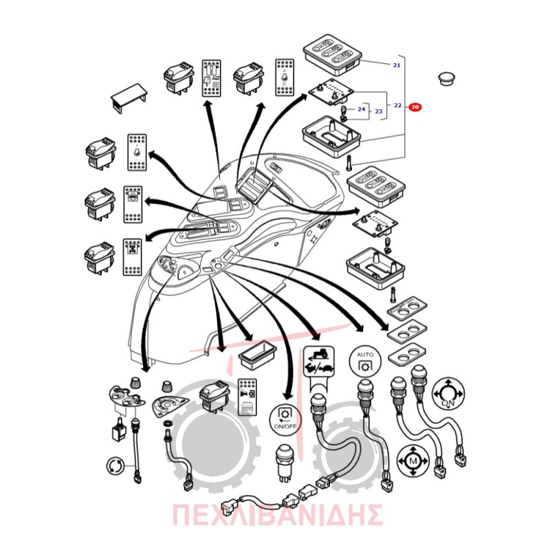 Πλαϊνό ταμπλό PTO Massey Ferguson 8400
