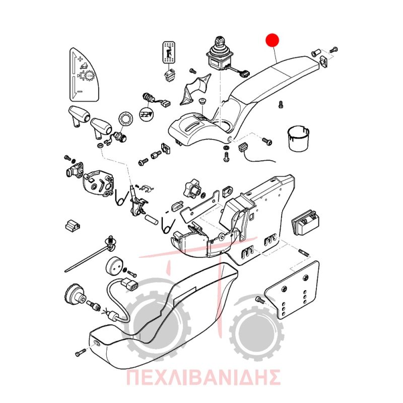 Κάλυμμα μπράτσου καθίσματος Massey Ferguson 6400-7400-8400 Κάλυμμα μπράτσου καθίσματος Massey Ferguson 6400-7400-8400