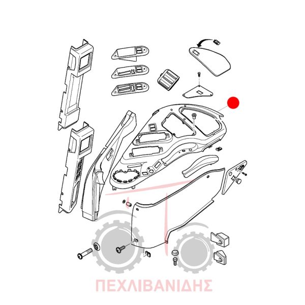 Πλαϊνό πλαστικό καμπίνας Massey Ferguson 6400-7400-8400