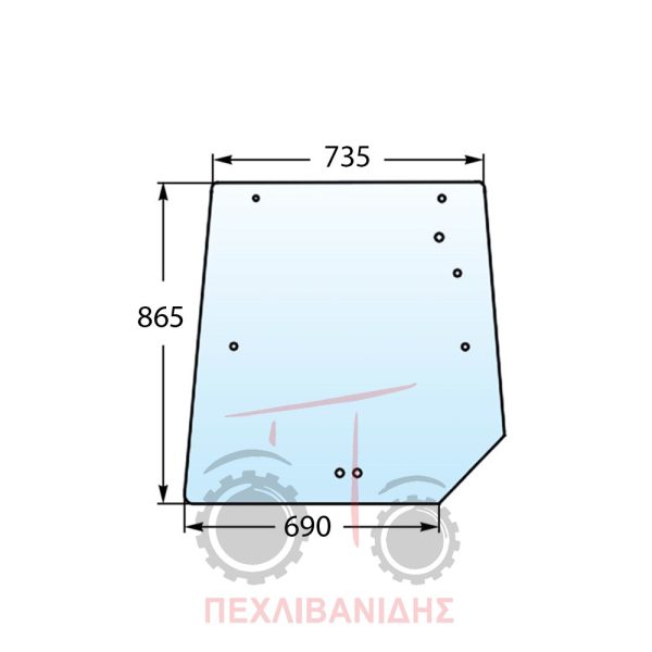 Τζάμι καμπίνας Massey Ferguson 6100-8100