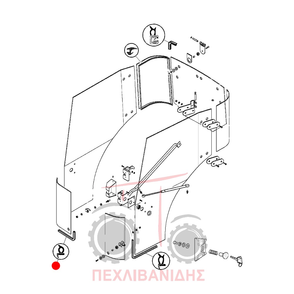 Λάστιχο μπροστά κάτω τζάμι Massey Ferguson 3300-3400