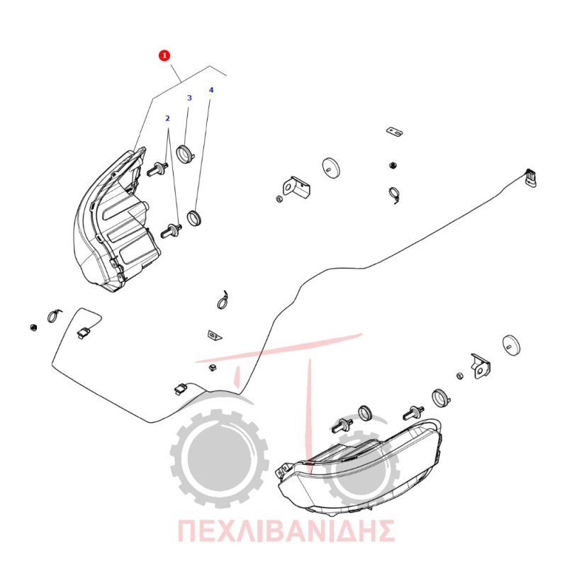 Μπροστά δεξί φανάρι Massey Ferguson 3300-5700
