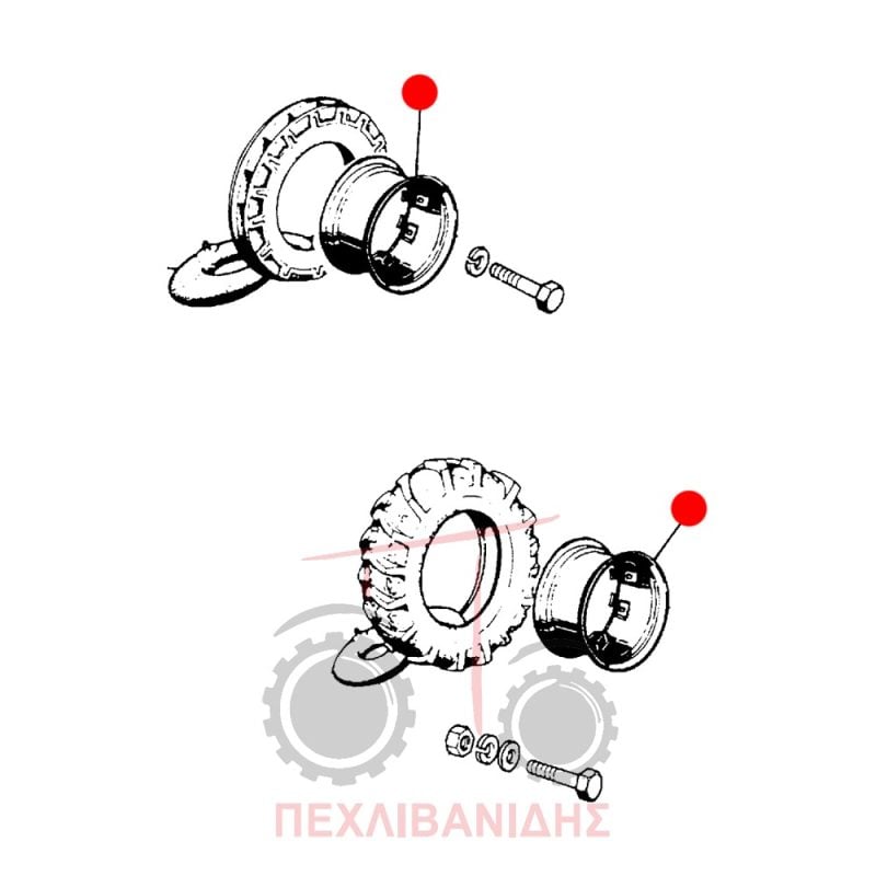 Μπροστά ζάντα Massey Ferguson 374-394 Μπροστά ζάντα Massey Ferguson 374-394