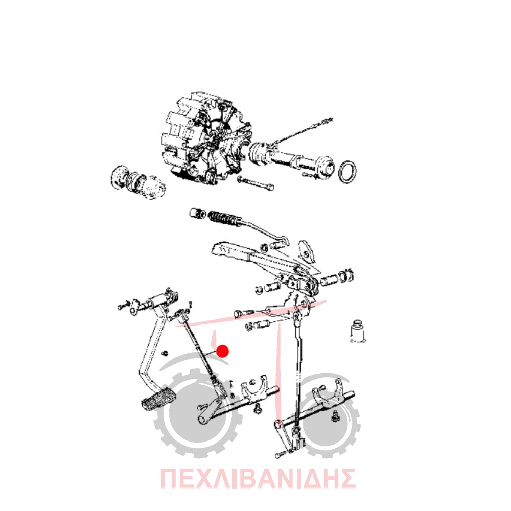 Ντίζα πεντάλ συμπλέκτη Landini Rex-394-Advantage