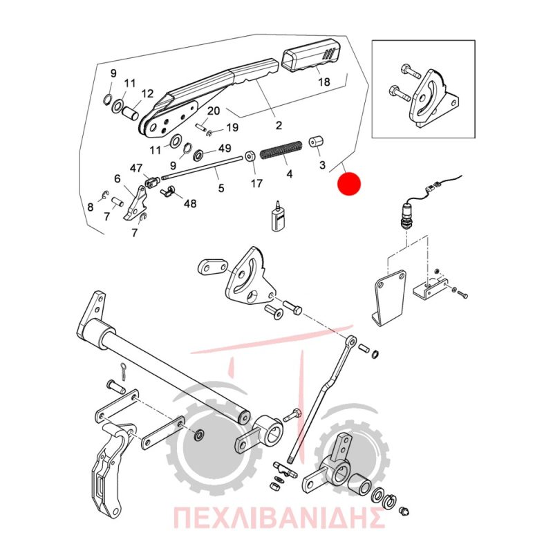 Λεβιές χειρόφρενου κομπλέ Landini 8860-Rex Λεβιές χειρόφρενου κομπλέ Landini 8860-Rex