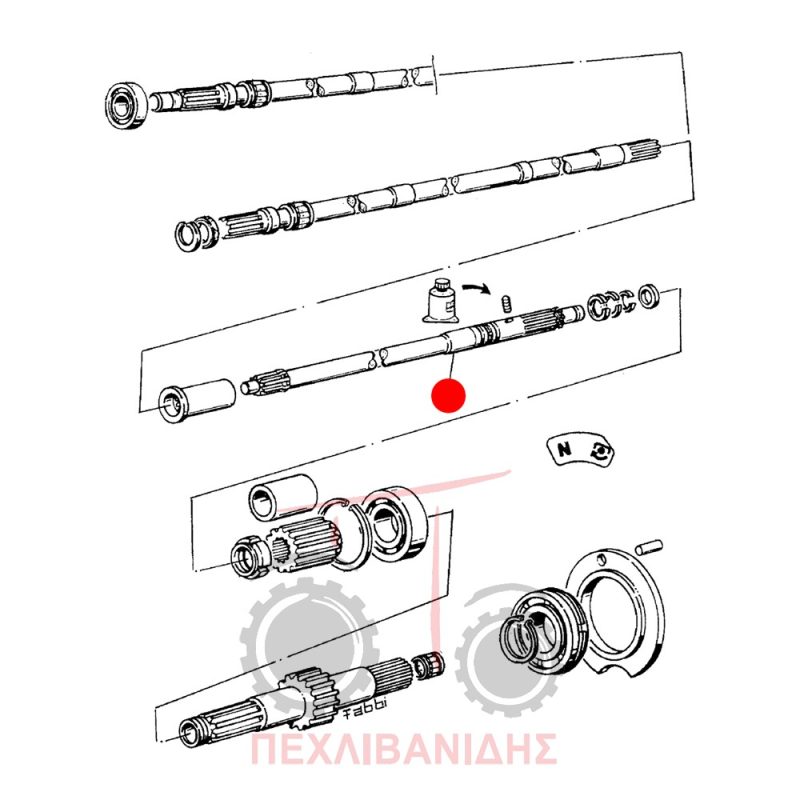 Άξονας PTO σασμάν Landini Globus 50-60-70