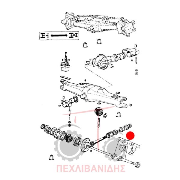 Μπροστά δεξί ημιαξόνιο κομπλέ Landini 7860-8870-9880