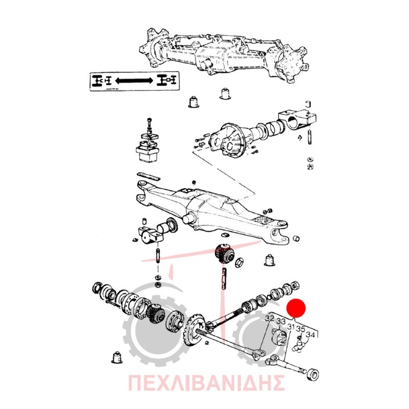 Μπροστά δεξί ημιαξόνιο κομπλέ Landini 7860-8870-9880