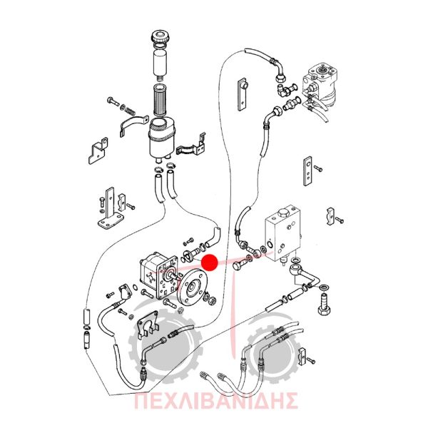 Ρακόρ αντλίας τιμονιού Landini 5830-6880-Blizzrd-Frutteti-Rex