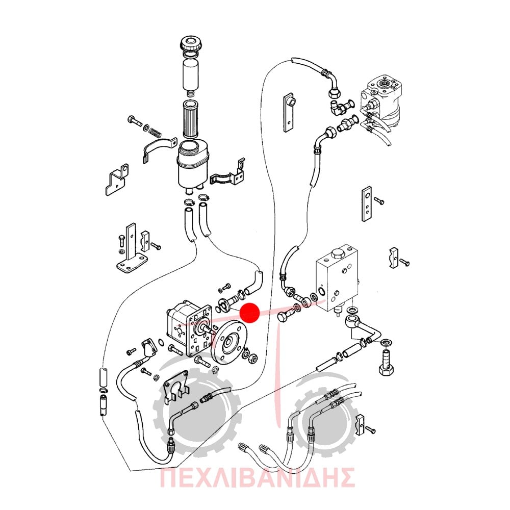 Ρακόρ αντλίας τιμονιού Landini 5830-6880-Blizzrd-Frutteti-Rex
