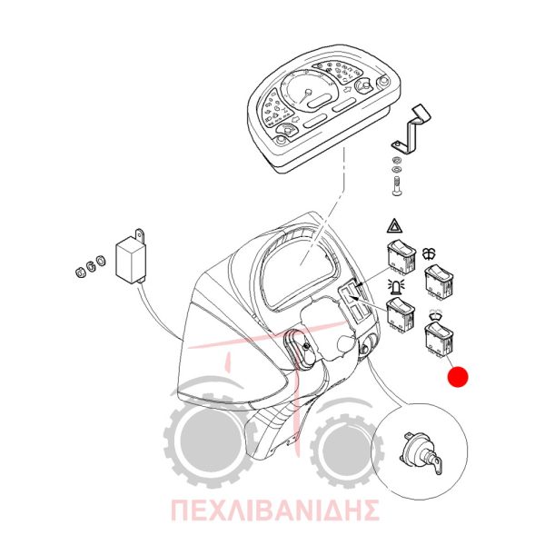 Διακόπτης πίσω υαλοκαθαριστήρων Landini Powermaster