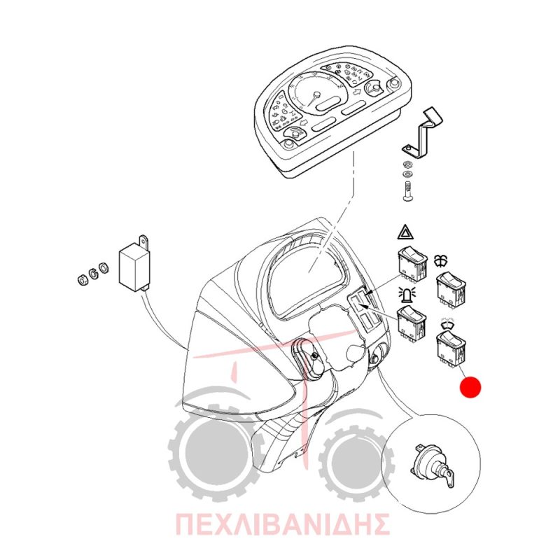 Διακόπτης πίσω υαλοκαθαριστήρων Landini Powermaster