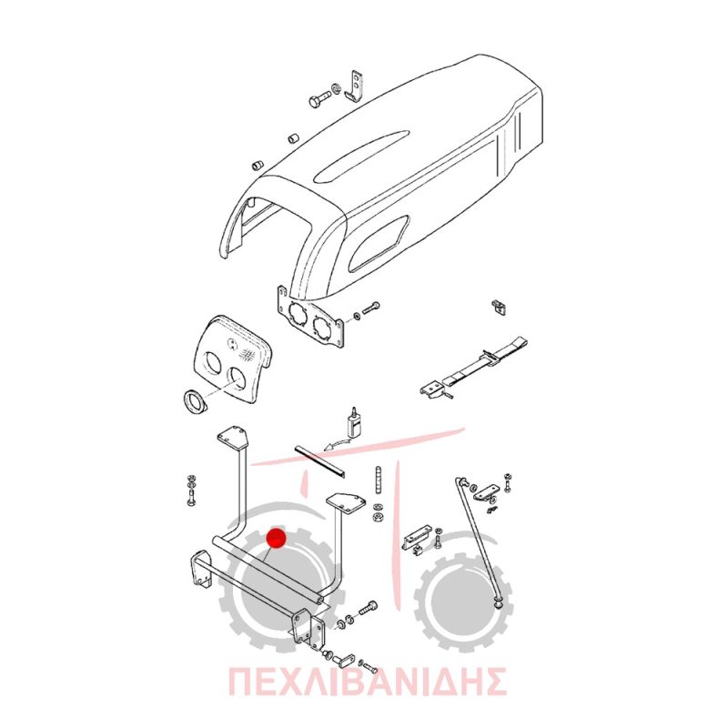 Μπροστά βάση μεντεσέ καπό Landini Atlas-Rex-Trekker Μπροστά βάση μεντεσέ καπό Landini Atlas-Rex-Trekker