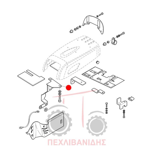 Βάση πλαϊνού δεξιού καλύμματος καπό Landini Rex