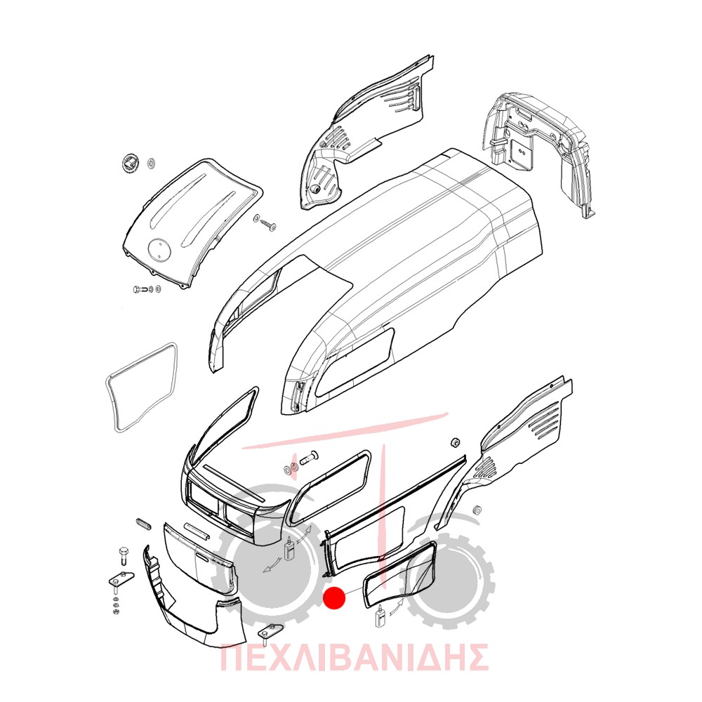 Δεξιά πλαϊνή σίτα καπό Landini Rex-Technofarm