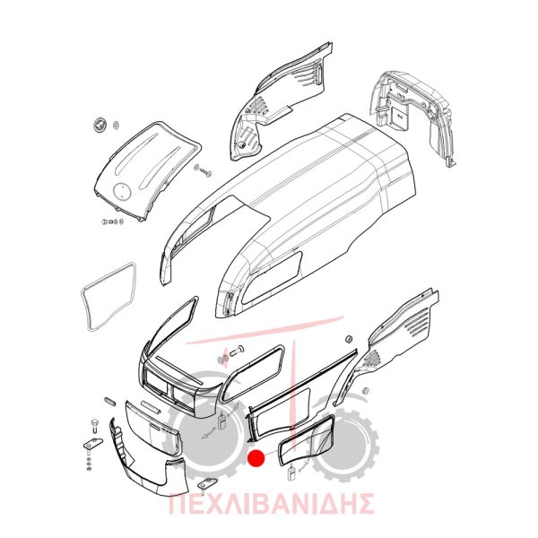 Δεξιά πλαϊνή σίτα καπό Landini Rex-Technofarm
