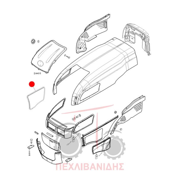 Αριστερή πλαϊνή σίτα καπό Landini Rex-Technofarm