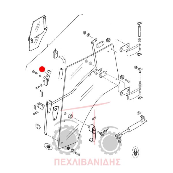 Αριστερή εσωτερική κλειδαριά πόρτας Landini Globus-Mistral-Powerfarm
